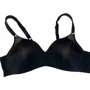 Warners Cloud 9 Push Up Bra 38B Wire‎ Free Satin Back Smoothing 2771 Black